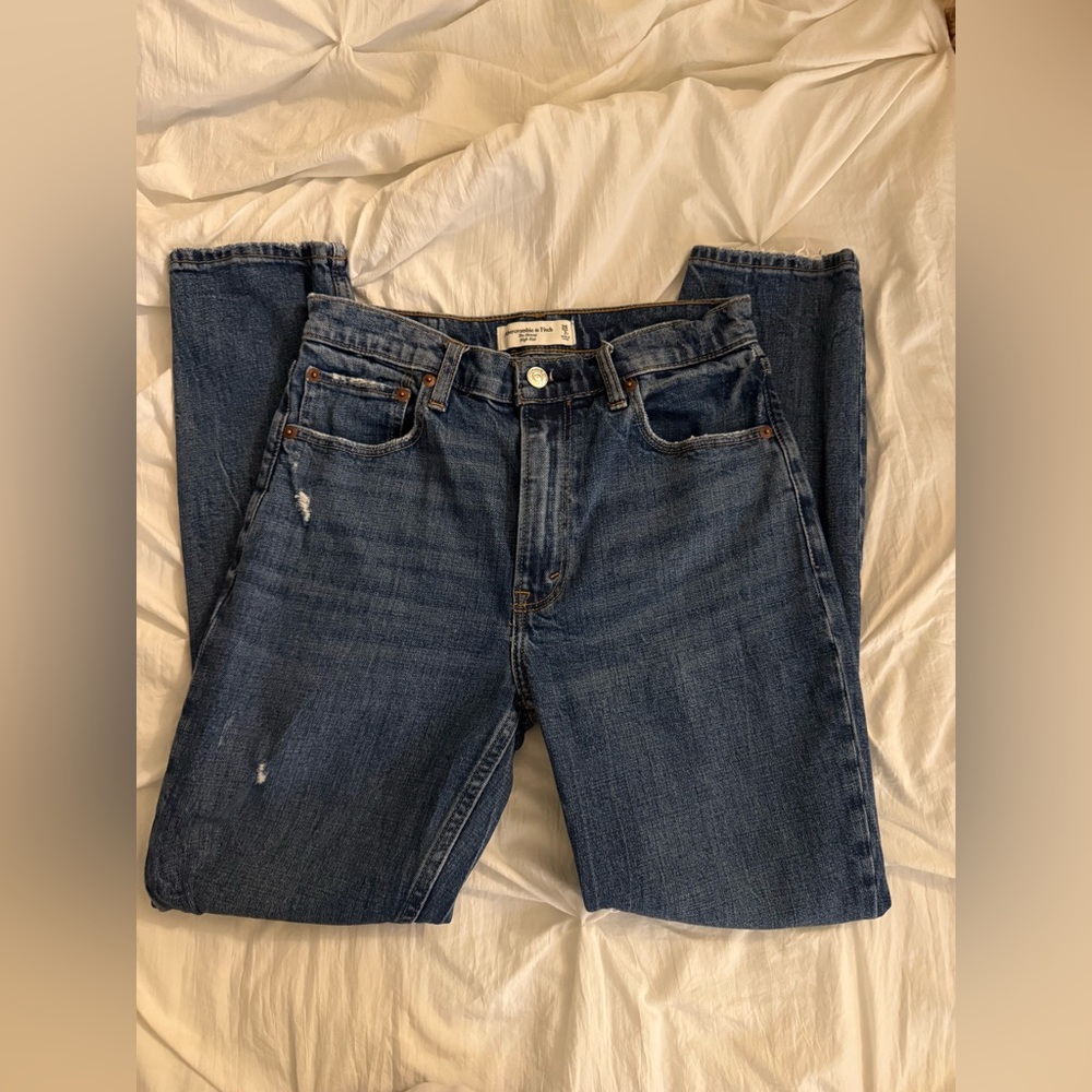 Abercrombie & Fitch Dark Blue High Rise Skinny Jeans